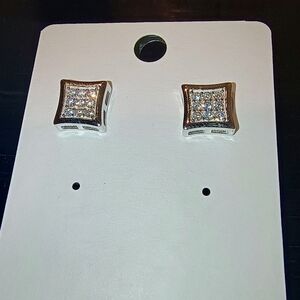 Elegant Silver Moissanite Stud Earrings